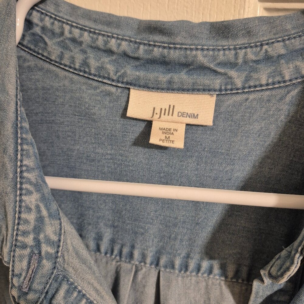 J. Jill Button Up, Sleeveless, Denim Dress W/Side Pockets, sizeM